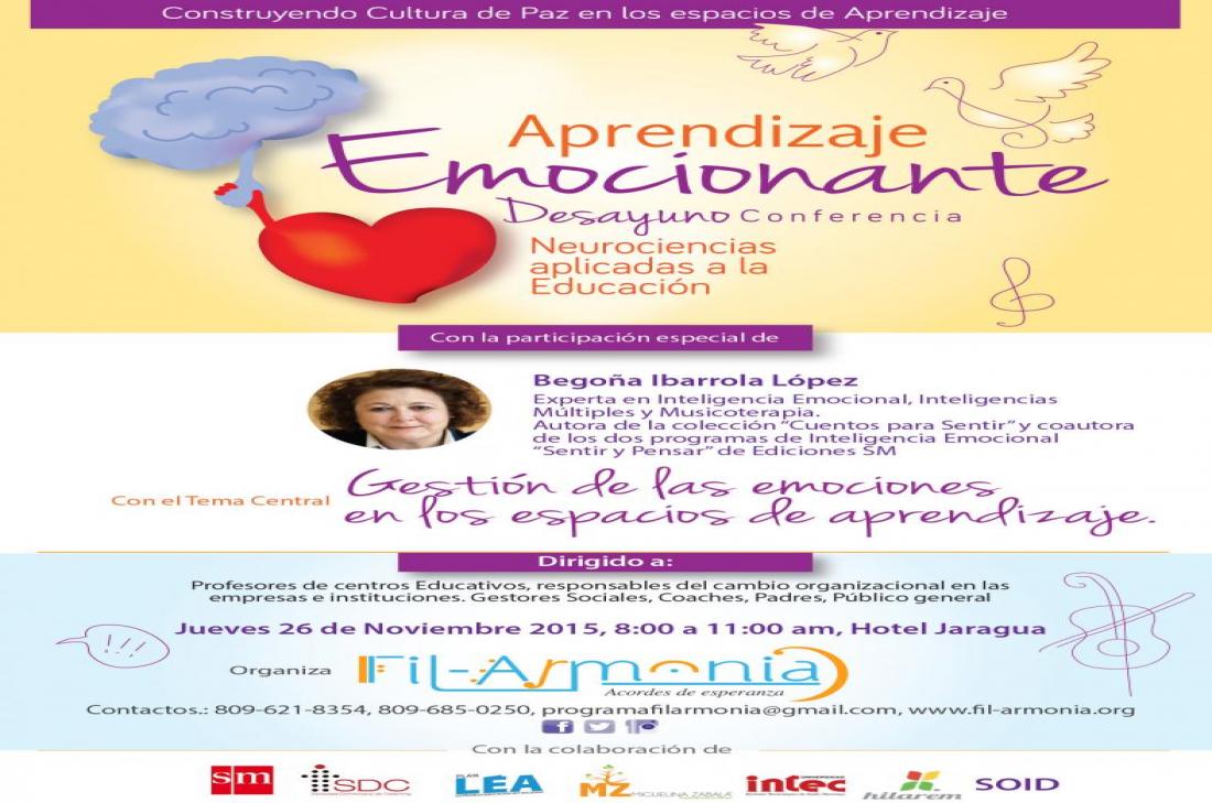 Begoña Ibarrolla, autora de "Aprendizaje emocionante" estará en el país para compartir con los docentes dominicanos