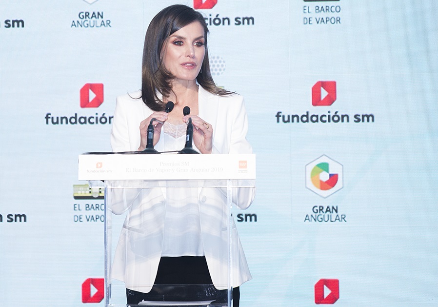 S.M. la Reina durante su discurso en los Premios SM 2019