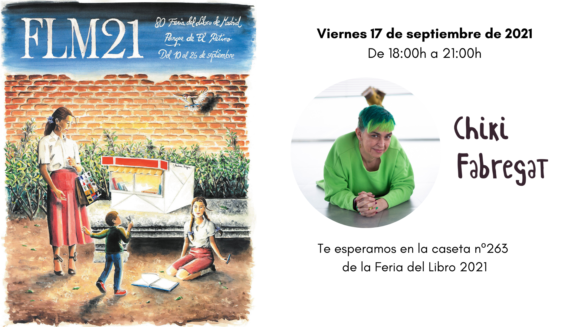 Chiki Fabregat en la Feria del Libro de Madrid 2021
